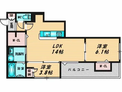 アベニール末広【2階】の間取り