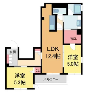 コンフィアンザ・グラン西宮北口【202号室】の間取り