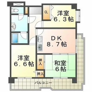 ルミエール明石【3階】の間取り