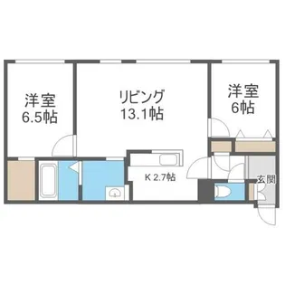 ジュネスコート南20条【2階】の間取り
