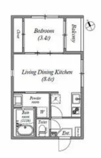 ハーモニーテラス安立Ⅳ【301号室】の間取り