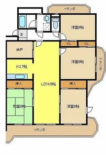 サンリバーK【4階】の間取り