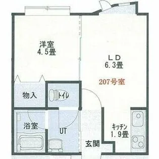 LEESPACE麻生II【207号室】の間取り