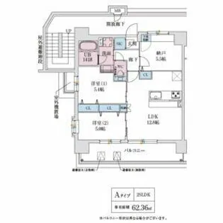 スプランディッド玉造DUE【5階】の間取り