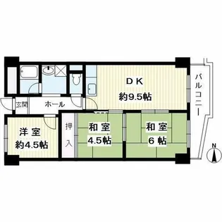 高槻センチュリーマンション【4階】の間取り