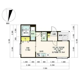 アウルテラス庄内緑地公園【1階】の間取り
