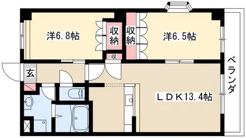ミルトハウゼ【202号室】の間取り