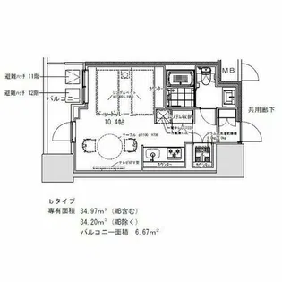 S-RESIDENCE千種belvia TOWER(べルヴィアタワー)【11階】の間取り