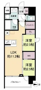 セレニテフラン梅田【9階】の間取り