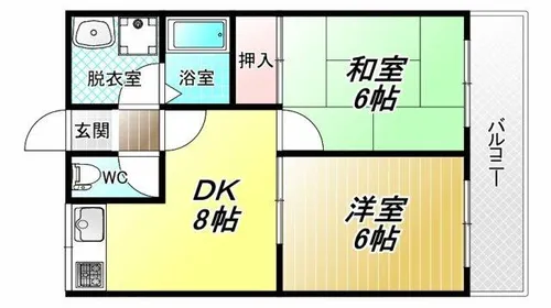 大阪府八尾市東山本新町1丁目【マンション】の間取り