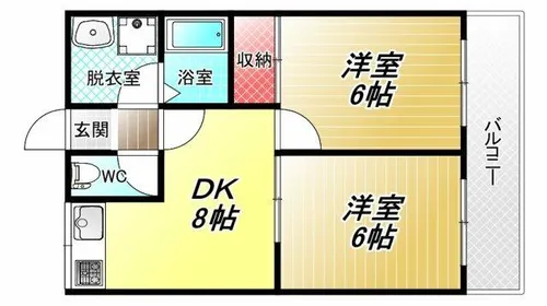 大阪府八尾市東山本新町1丁目【マンション】の間取り