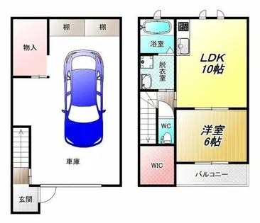 Tom’s garage【1階】の間取り