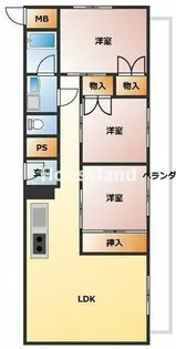 中之島グランドマンション【5階】の間取り