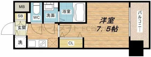 スワンズシティ南堀江ブルーム【13階】の間取り
