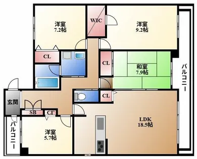 ラ・メゾン東山【7階】の間取り