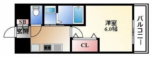 エステムコート名古屋鶴舞Ⅱレアーヴ【6階】の間取り