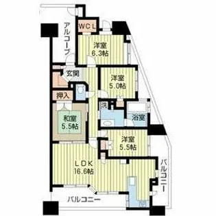 グランカーサ上前津【9階】の間取り