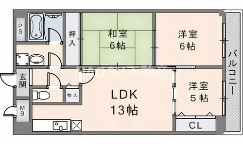 プライムエレガンス【2B号室】の間取り