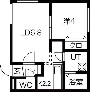 Blossom学園前(ブロッサム)【3階】の間取り