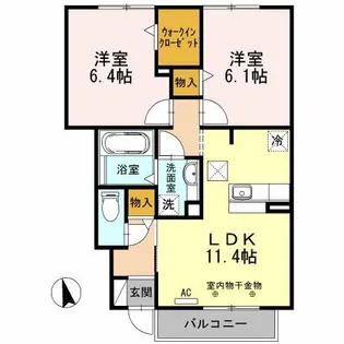 ヴェルジェ B【1階】の間取り