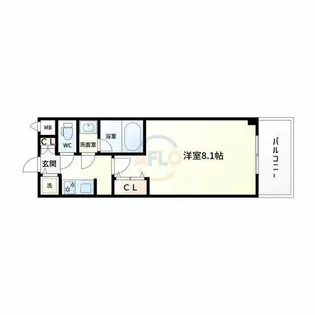 S-RESIDENCE難波EAST【6階】の間取り