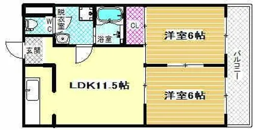 サンローゼ松原【4階】の間取り