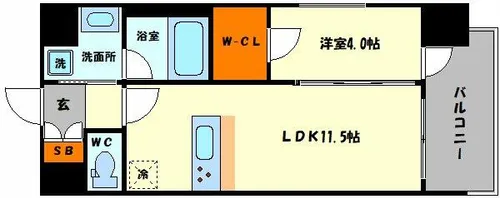 スプランディッド中之島DUE【11階】の間取り