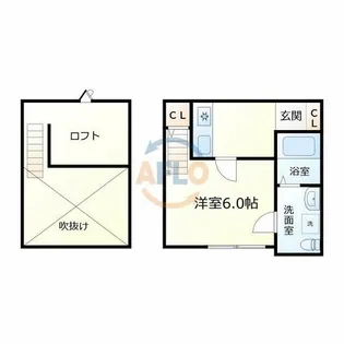 レジア大今里【2階】の間取り