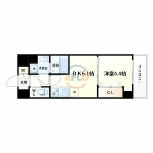 ライブガーデン江坂Ⅸ【2階】の間取り