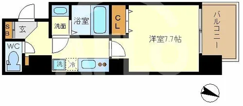 エトワール阿波座【9階】の間取り