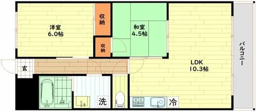 アーバ姫島公園【1階】の間取り