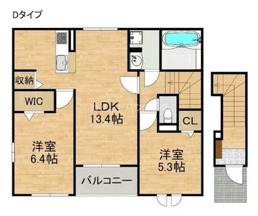 ヴィラ ボヌール【2階】の間取り