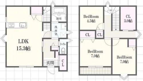 兵庫県姫路市広畑区西蒲田【一戸建】の間取り