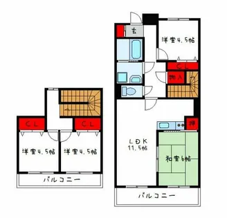 ハイツホロン【4階】の間取り