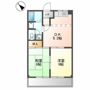 パレスさくらA【1階】の間取り
