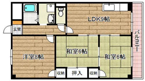 バーンフリート真上【2階】の間取り