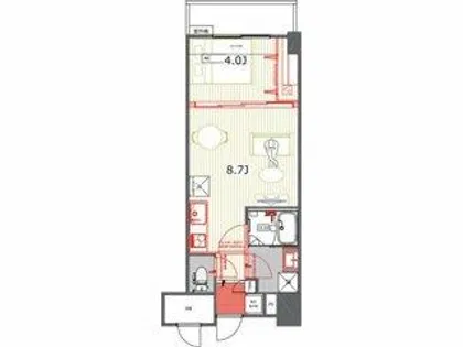TQレジデンス名古屋錦(旧CASSIA錦本町通)【4階】の間取り