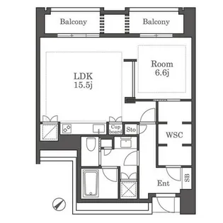 福岡県福岡市中央区渡辺通2丁目【マンション】の間取り