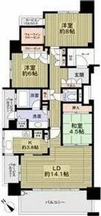 グランドメゾン星が丘山手A棟【13階】の間取り
