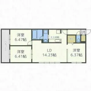 ケーズ麻生【4階】の間取り