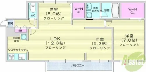ケーズ麻生【3階】の間取り