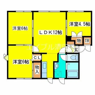 メイユール喜寿E-1【101号室】の間取り