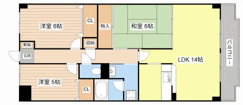ルミエール23【302号室】の間取り