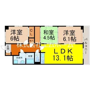 シティ・ライフ城下【303号室】の間取り