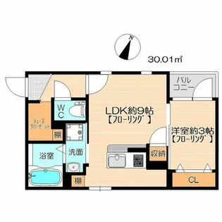 パームヴィラ笹原Ⅳ【2階】の間取り