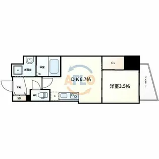 SERENITE堺筋本町SUD【11階】の間取り