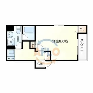 アムズコート勝山【801号室】の間取り