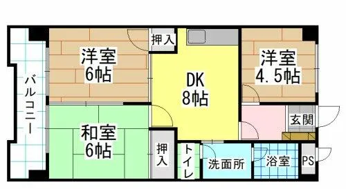 シャトレ苅田Ⅱ【5階】の間取り