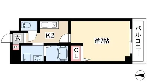 ワピタ名駅【7階】の間取り