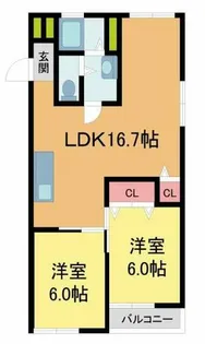 花屋敷第2コーポラス【205号室】の間取り